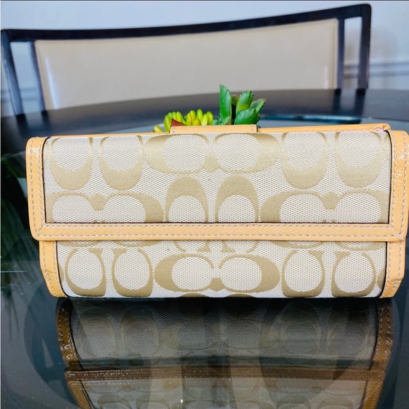 Coach Turnlock Slim Envelope Wallet C Canvas Pattern Leather - Picture 4 of 8